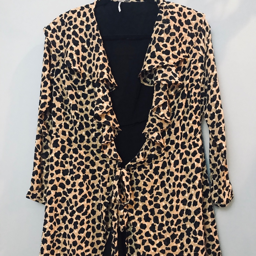 free people || animal print blazer